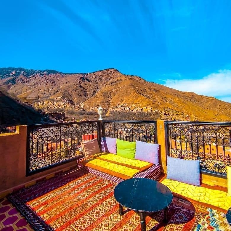 Terrace with Atlas mountain view